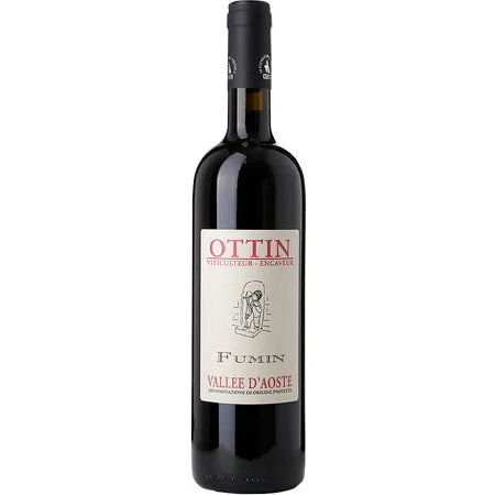 Wine bottle with a 'Ottin' label on a white background