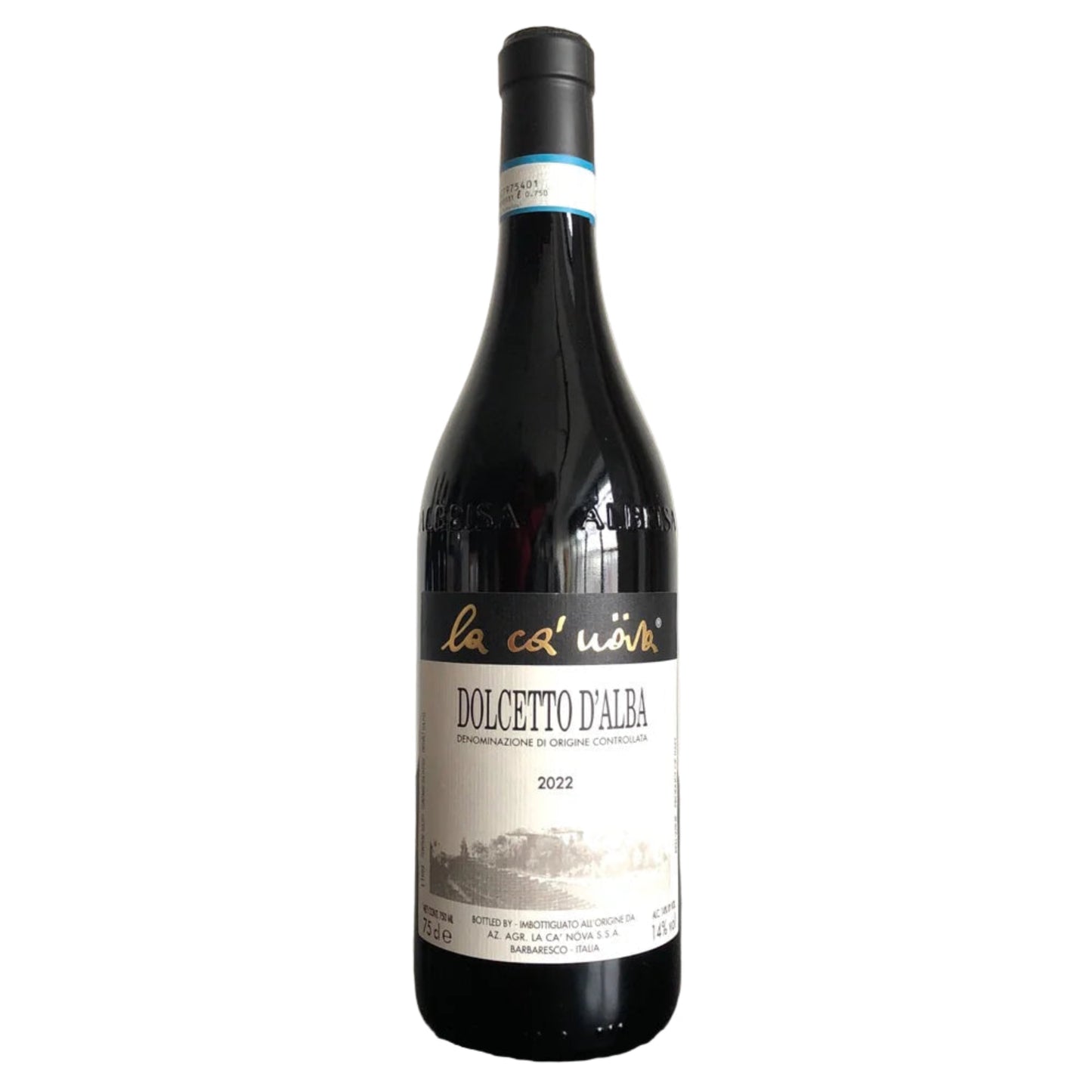 Wine bottle labeled 'La Ca' Nova' on a white background