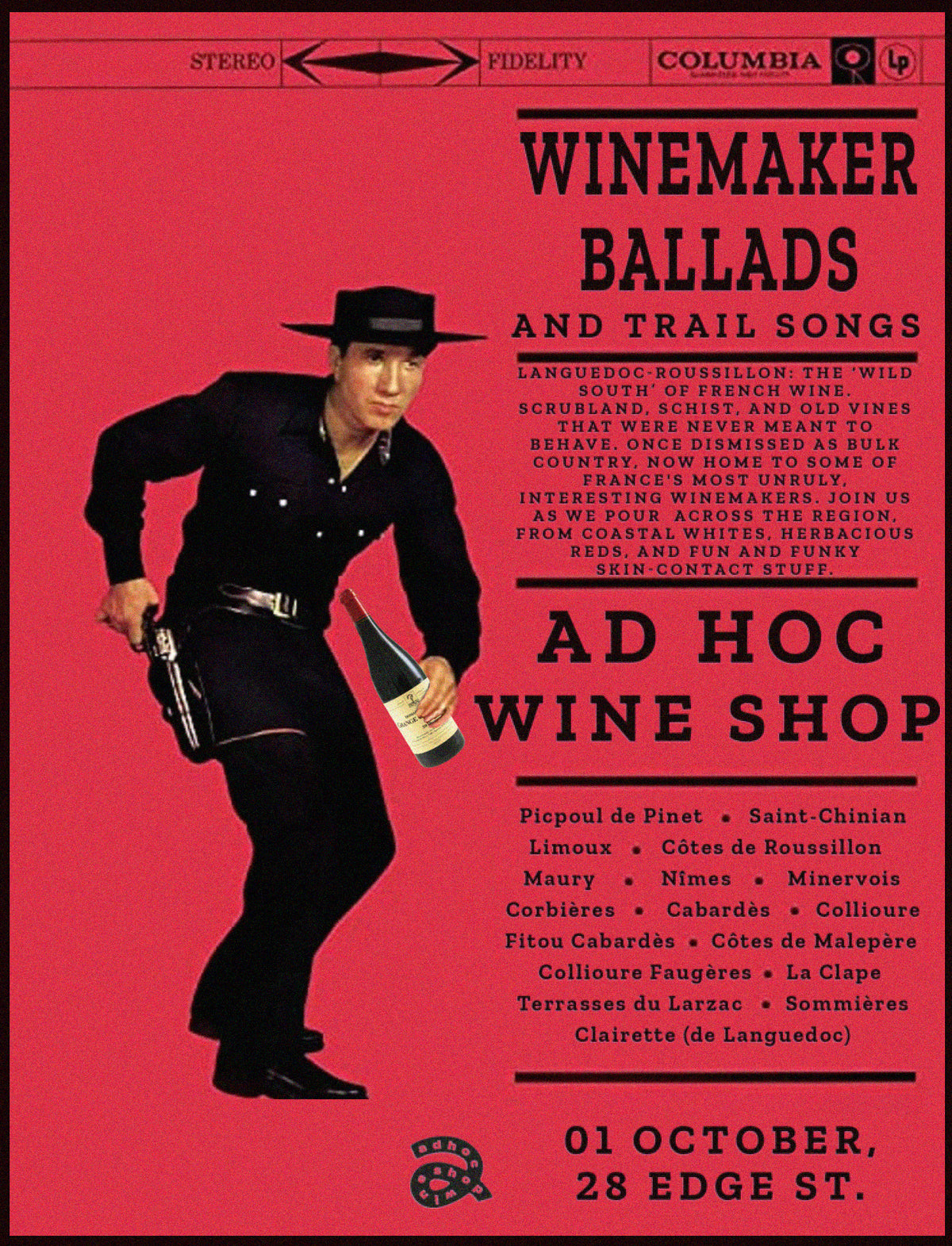WINEMAKER BALLADS AND TRAIL SONGS - 1ST OCTOBER WINE TASTING