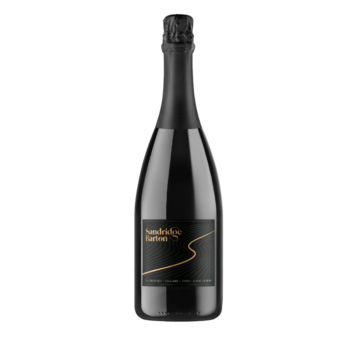 Black bottle of Sandridge Barton on a white background