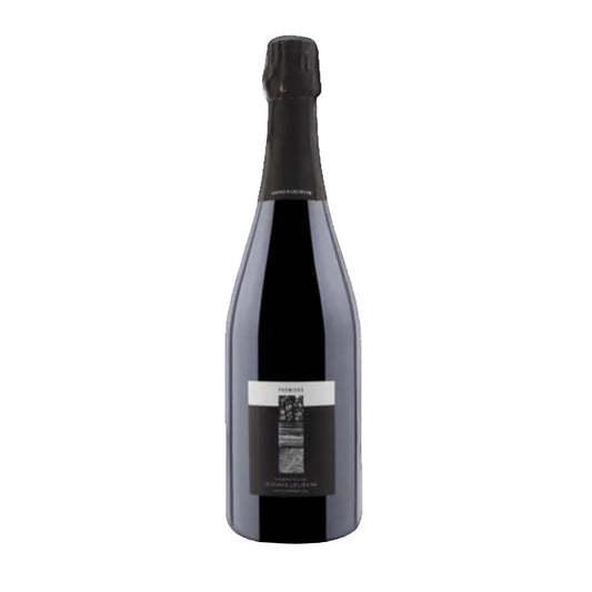A bottle of the Arthur Arthur Lelievre Premices wine, the label shows layers of mineral deposits.