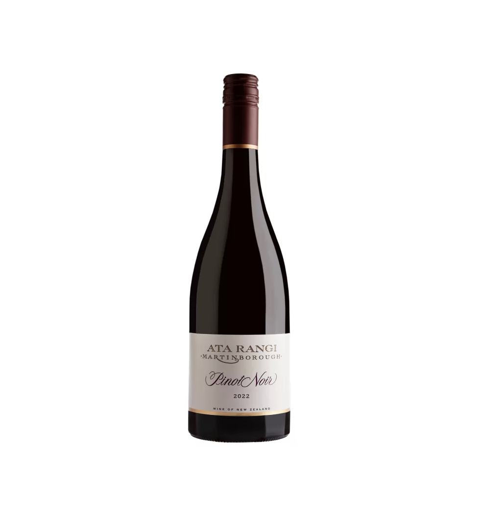 Wine bottle with a label on a white background